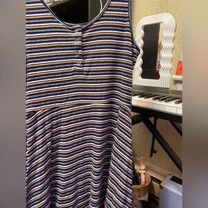 SO Striped Navy and Yellow Dress